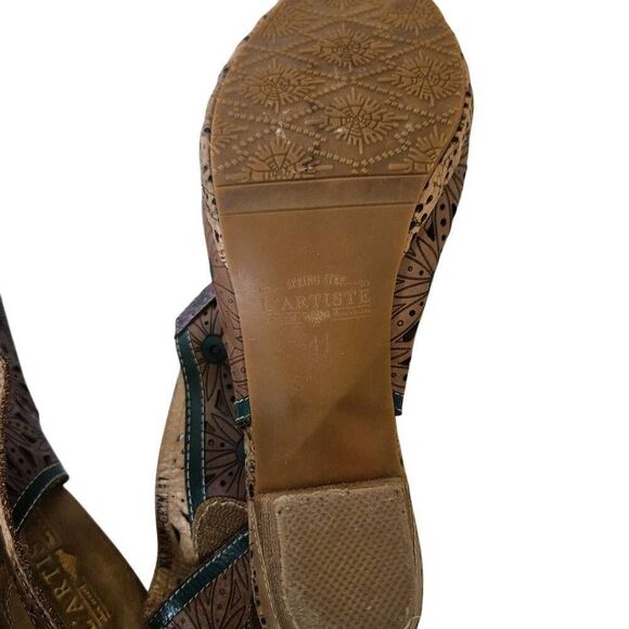 L'Artiste heeled sandals, brown leather. Size 41 (9). - Picture 8 of 8